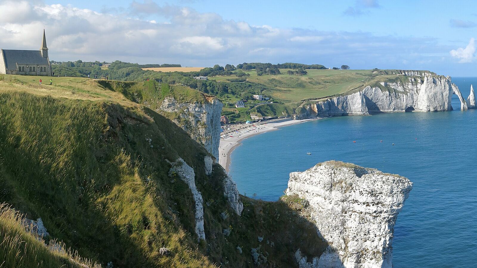 The cliffs and arches of Étretat in Normandy